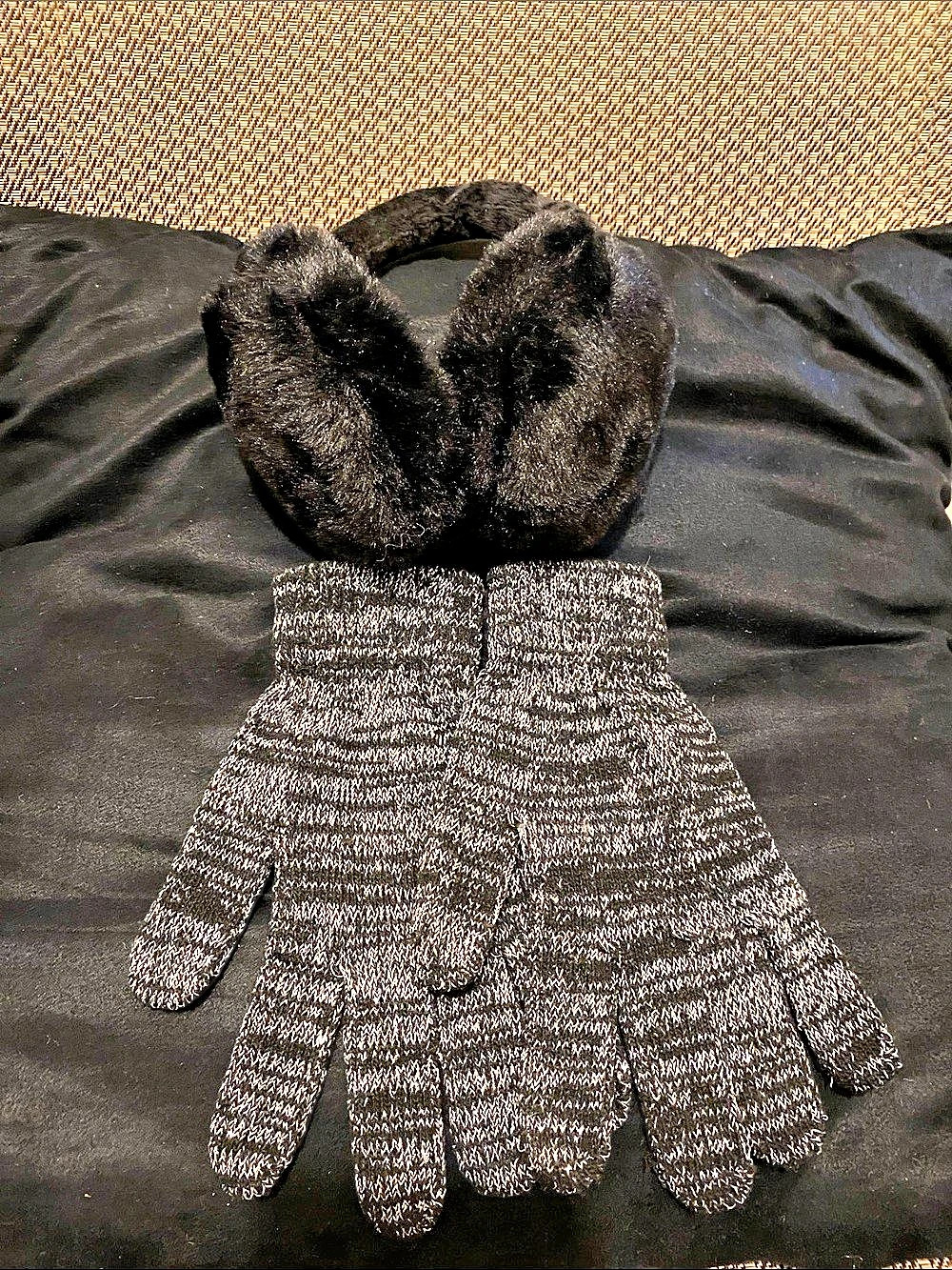 Black Gloves & Earmuffs.  NWOT